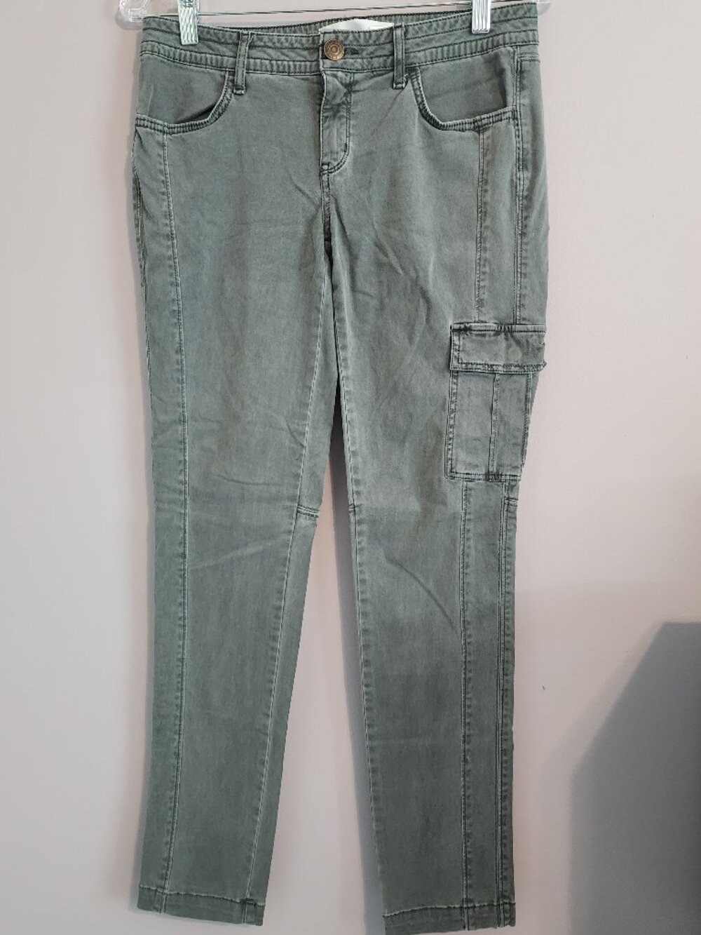 Sonoma Goods for Life Gray/Green Skinny Cargo Fashion Pants Size 4